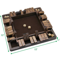 Juegoal board and dice illustrates the compact table-ready setup for quick games.