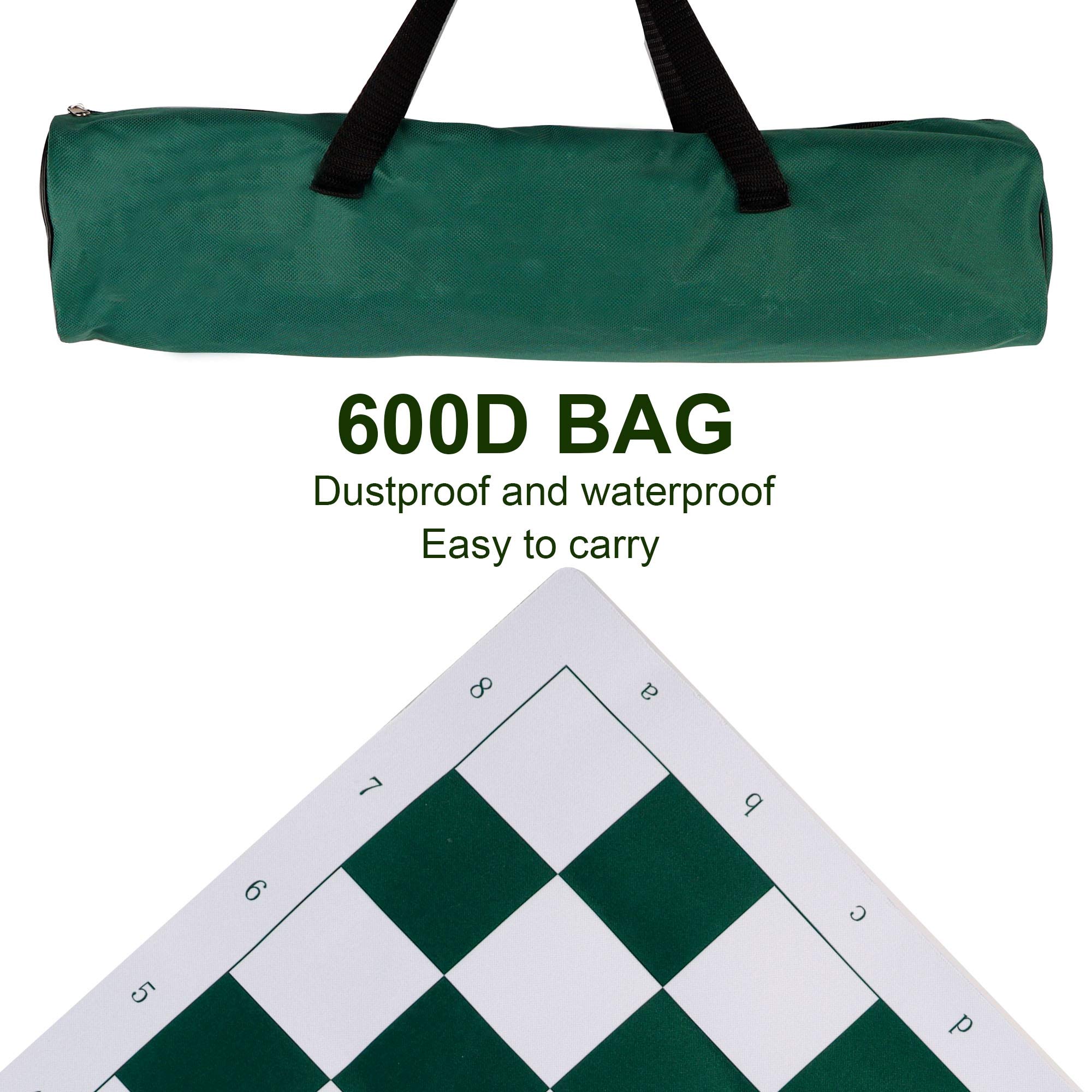 Soft green carry bag for easy storage and transport.