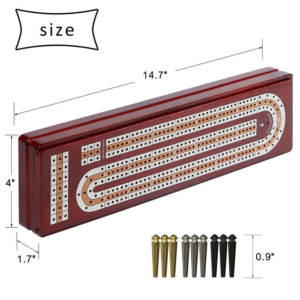 Juegoal cribbage peg set with nine metal pegs for precise scoring.