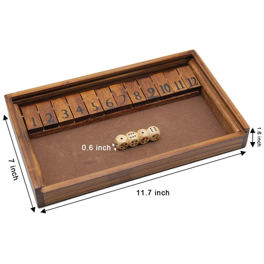 Juegoal Shut The Box lid sliding action enables quick rounds on the go.