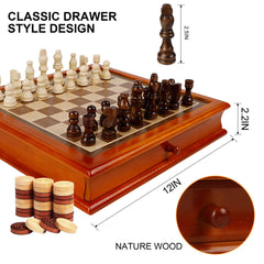 Juegoal storage drawer keeps chess and checkers pieces organized for quick setup