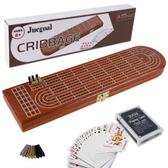 Juegoal three-track wood cribbage board for engaging family play