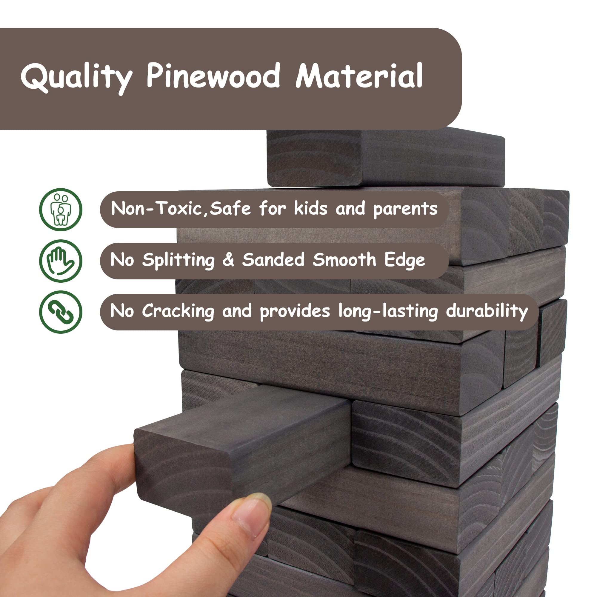 Juegoal wooden blocks closeup highlighting smooth safe finish