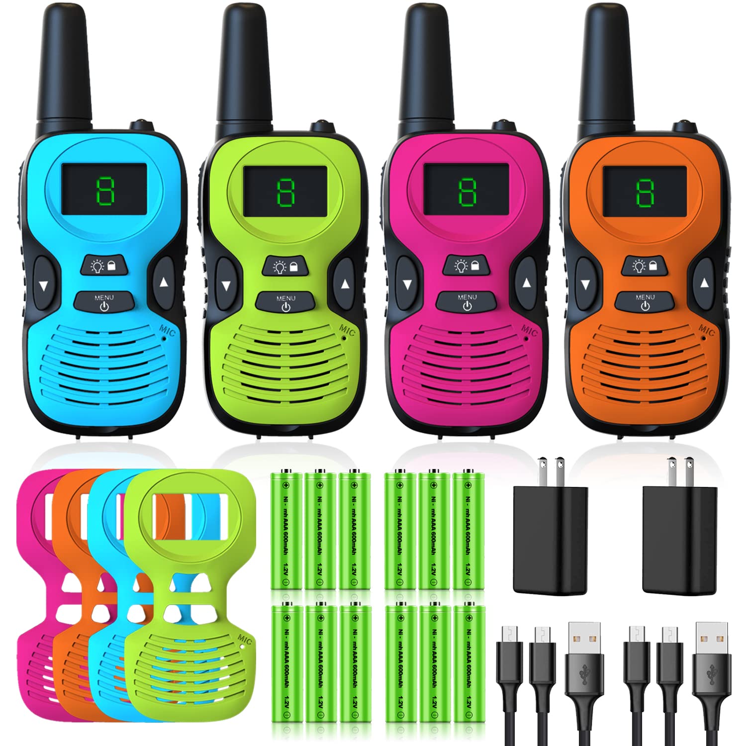 Jueion Walkie Talkies for Kids with color variety for personalized play.