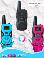 Jueion Walkie Talkies Kids shell removable allows customization and quick cleaning.