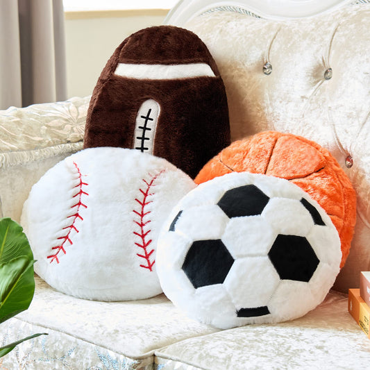 Juexica football pillow adds bold color and cozy support.