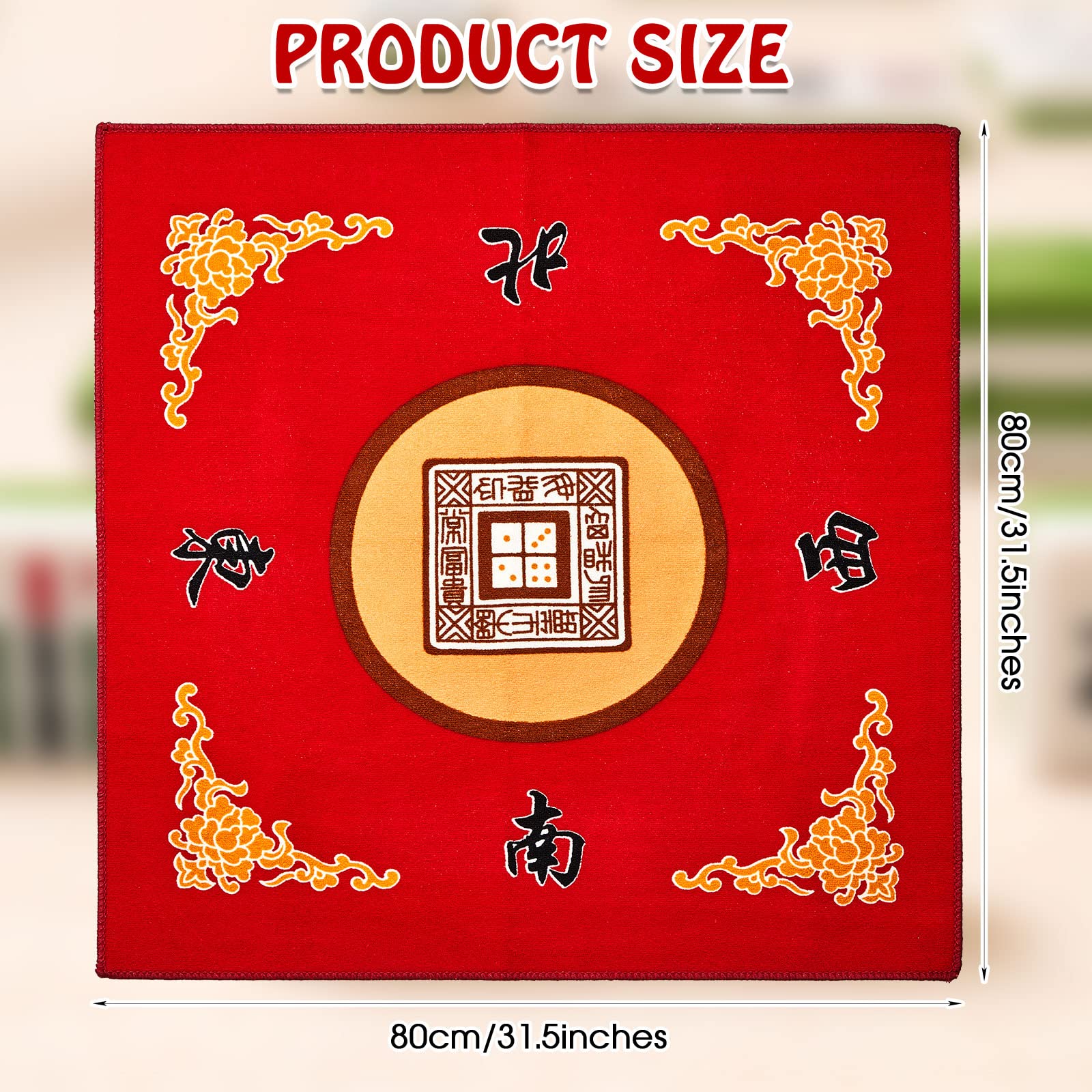 Juexica Mahjong mat anti-slip bottom keeps tiles from sliding during play.