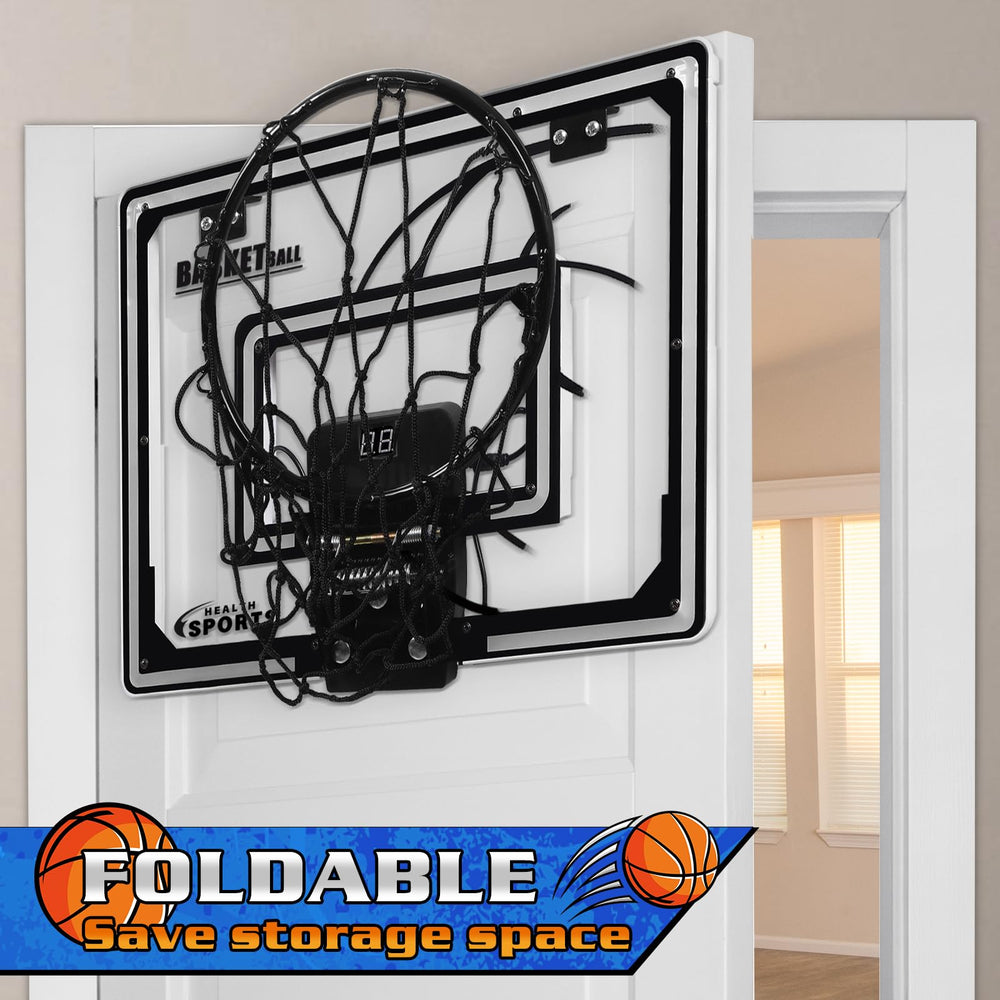 Jugana soft rubber basketballs included for safe, bouncy indoor games.