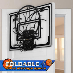 Jugana soft rubber basketballs included for safe, bouncy indoor games.