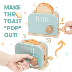 JugueteLand wooden bread slices for colorful pretend meals and dexterity.