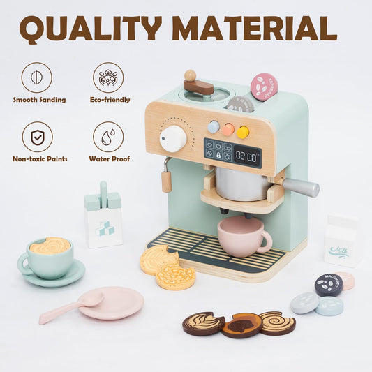 Jugueteland coffee filter and capsules set supports storytelling and social play.