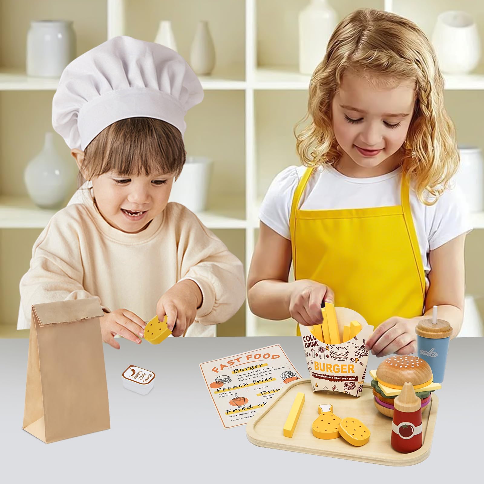JugueteLand wooden playset supports hands-on learning through role play