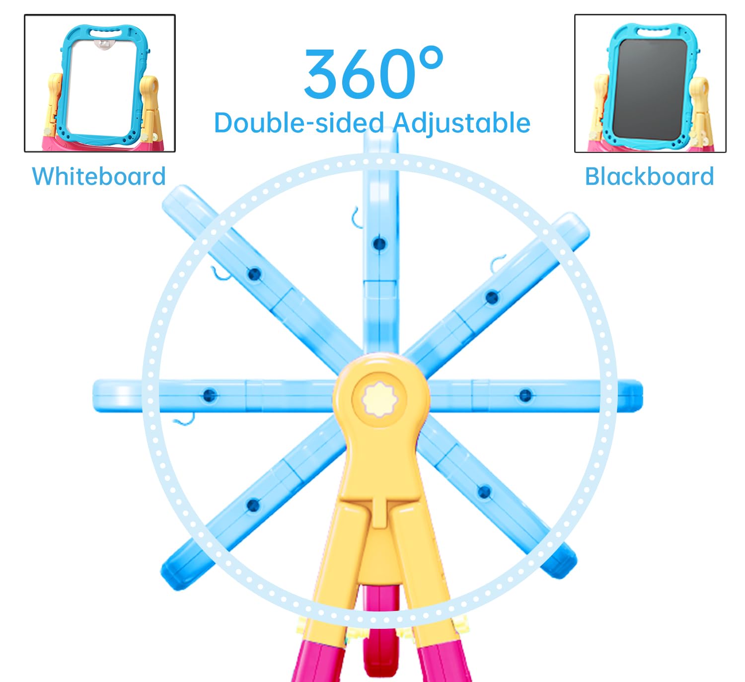 Juivin easel features easy assembly for quick setup right out of the box