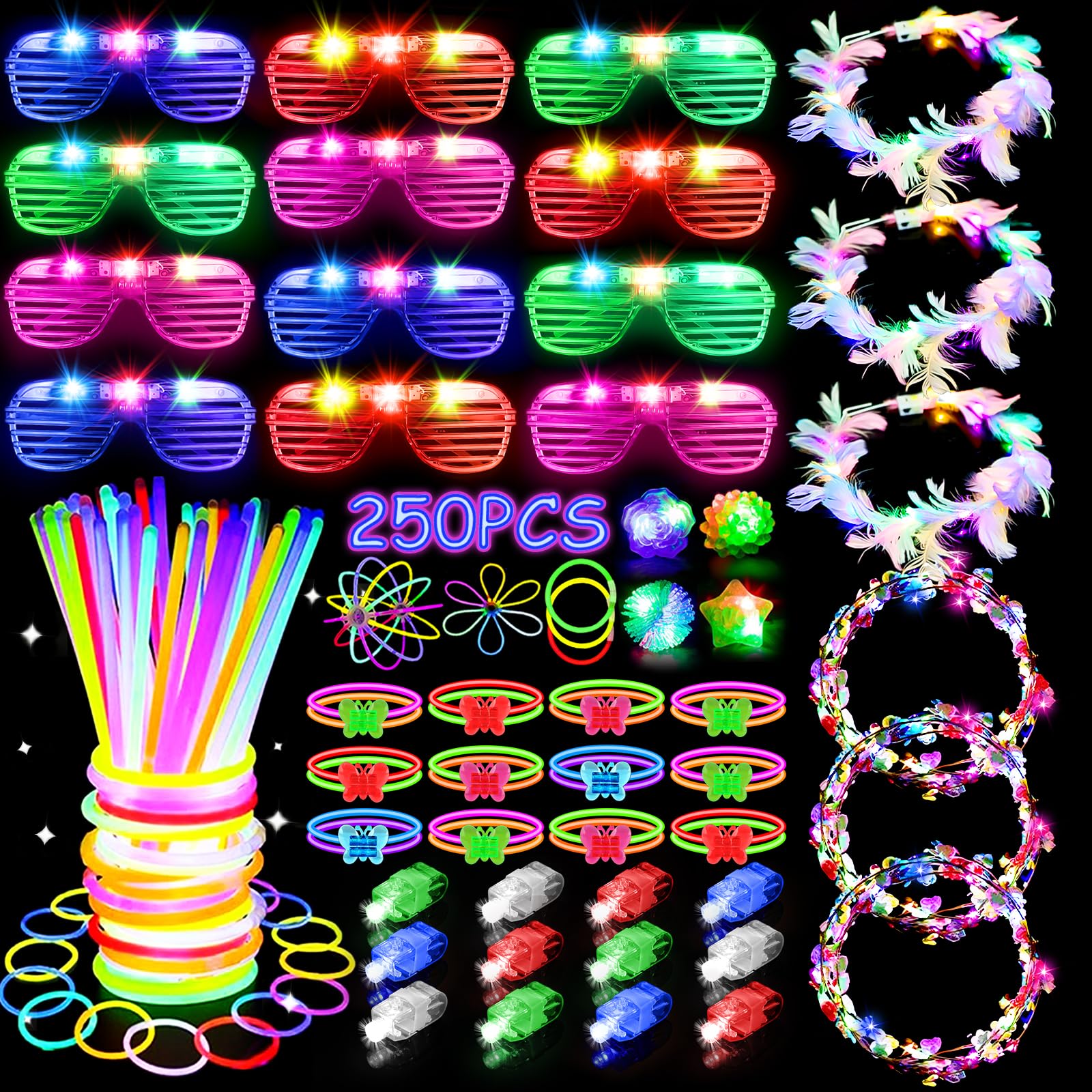JUJOJB glow sticks bulk pack for DIY glow jewelry and night-time celebrations