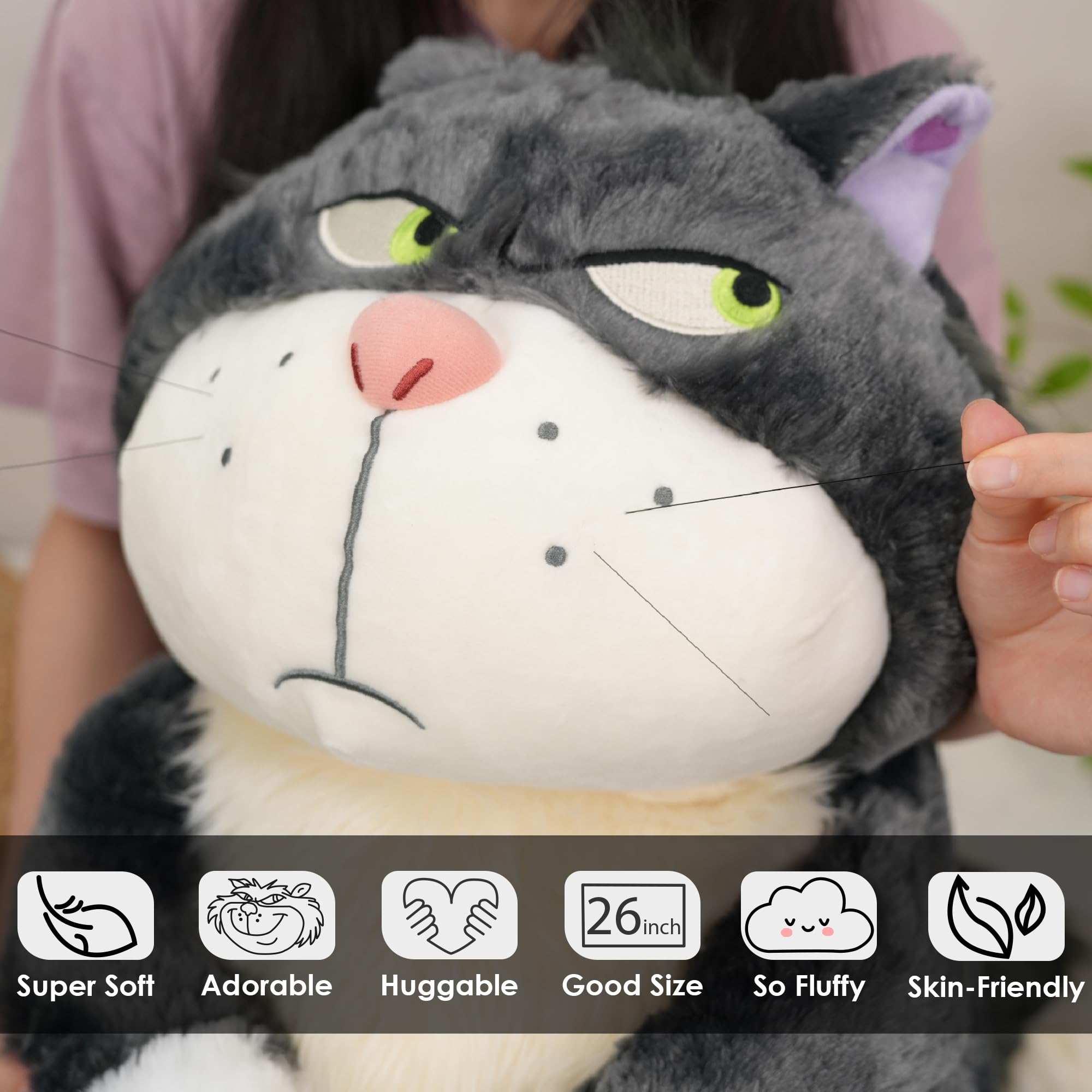 Juju GOODS giant black cat plush shown as a bold home accent and soft companion
