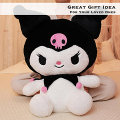 Juju Black Kawaii Plush on display enhances cozy room decor.