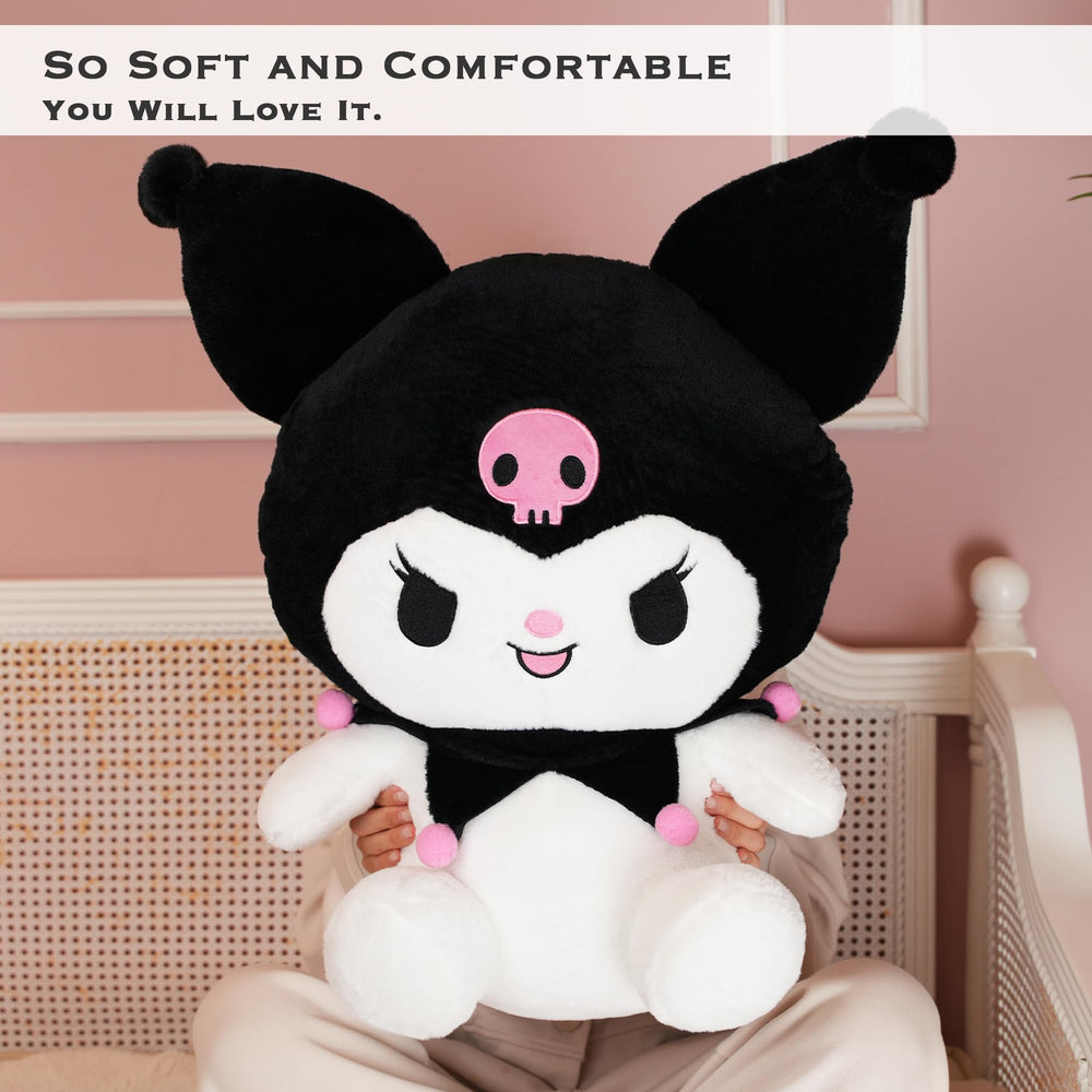 Juju Black Kawaii Plush close-up face showing friendly expression.