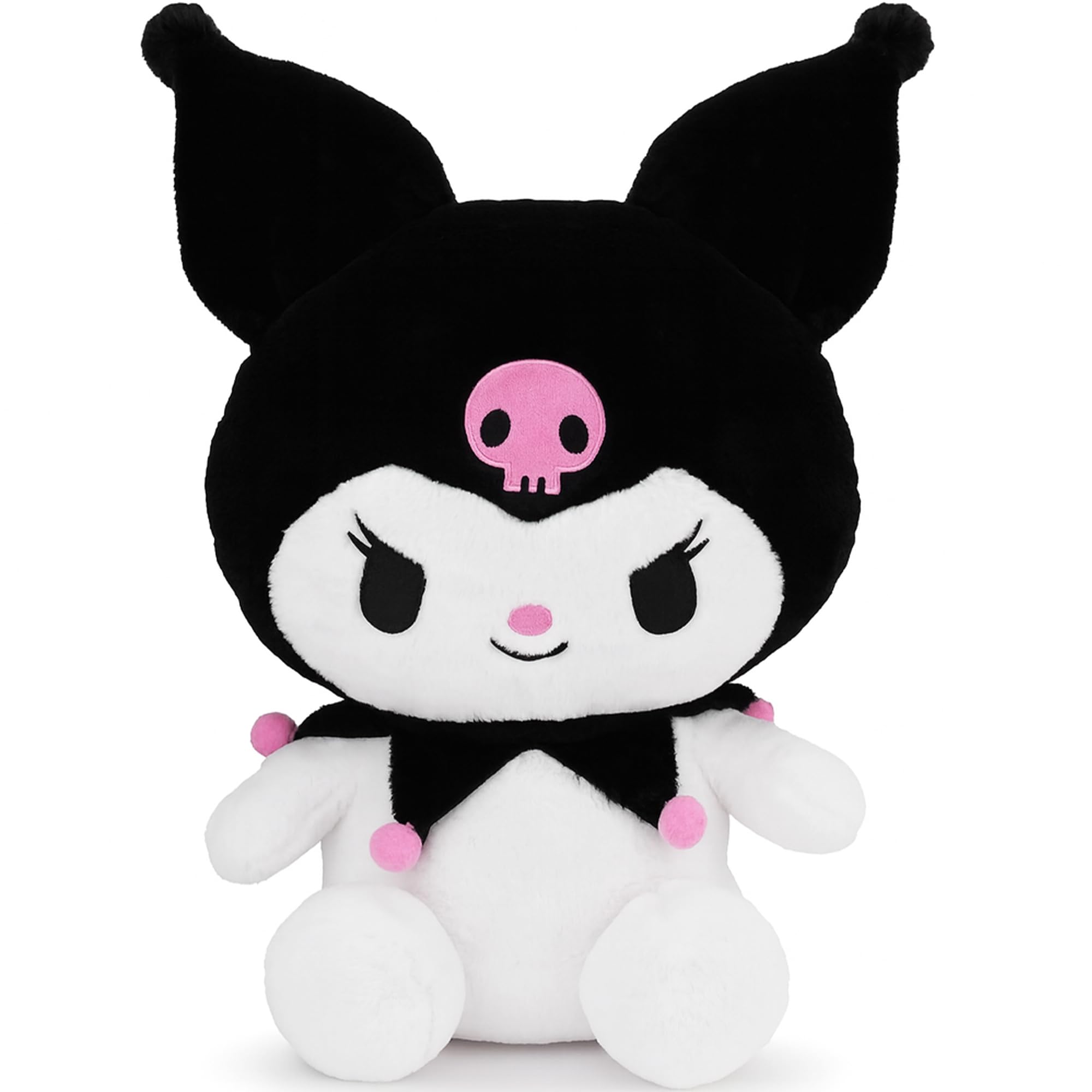 Juju Black Kawaii Plush front view, soft cuddle buddy for cozy moments.