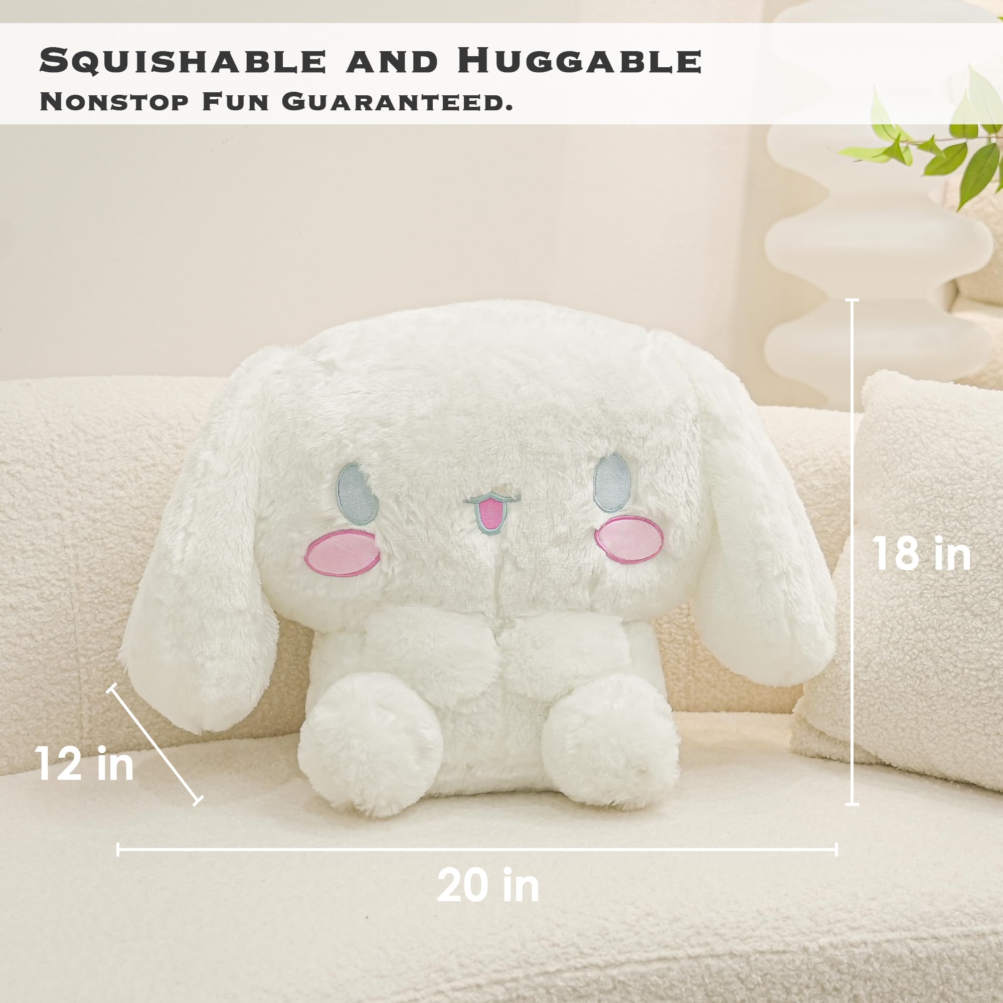 Juju Goods Juju White Kawaii Plush being hugged by a child.