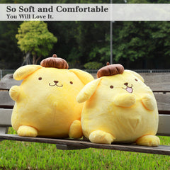Juju Goods Juju Yellow Kawaii Plush cozy texture closeup, emphasizing skin friendly fabric.