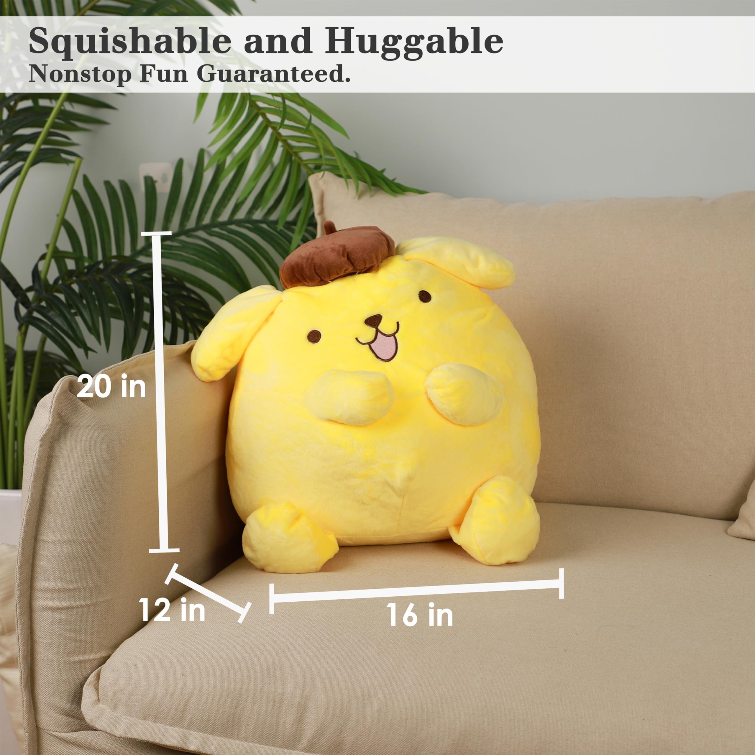 Juju Goods yellow kawaii plush on bed as cozy bedtime buddy