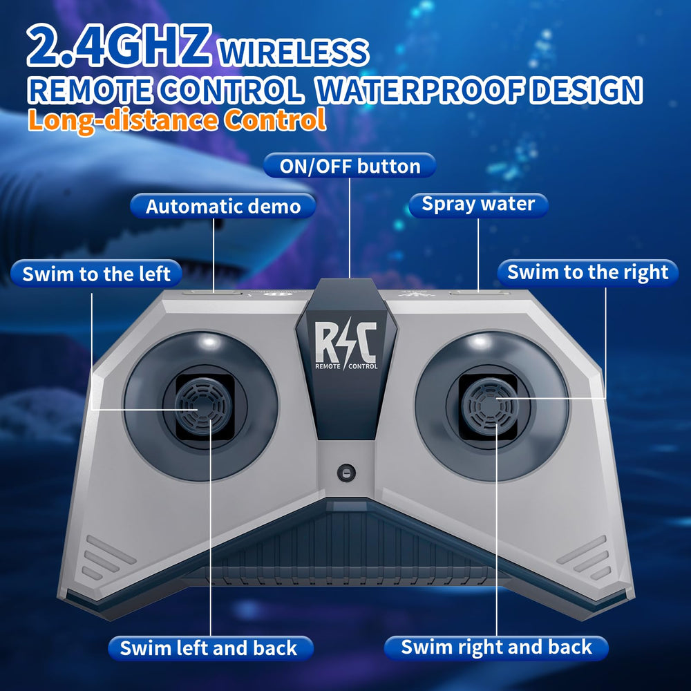 JUKUDAHU 2.4GHz remote controls the shark across water