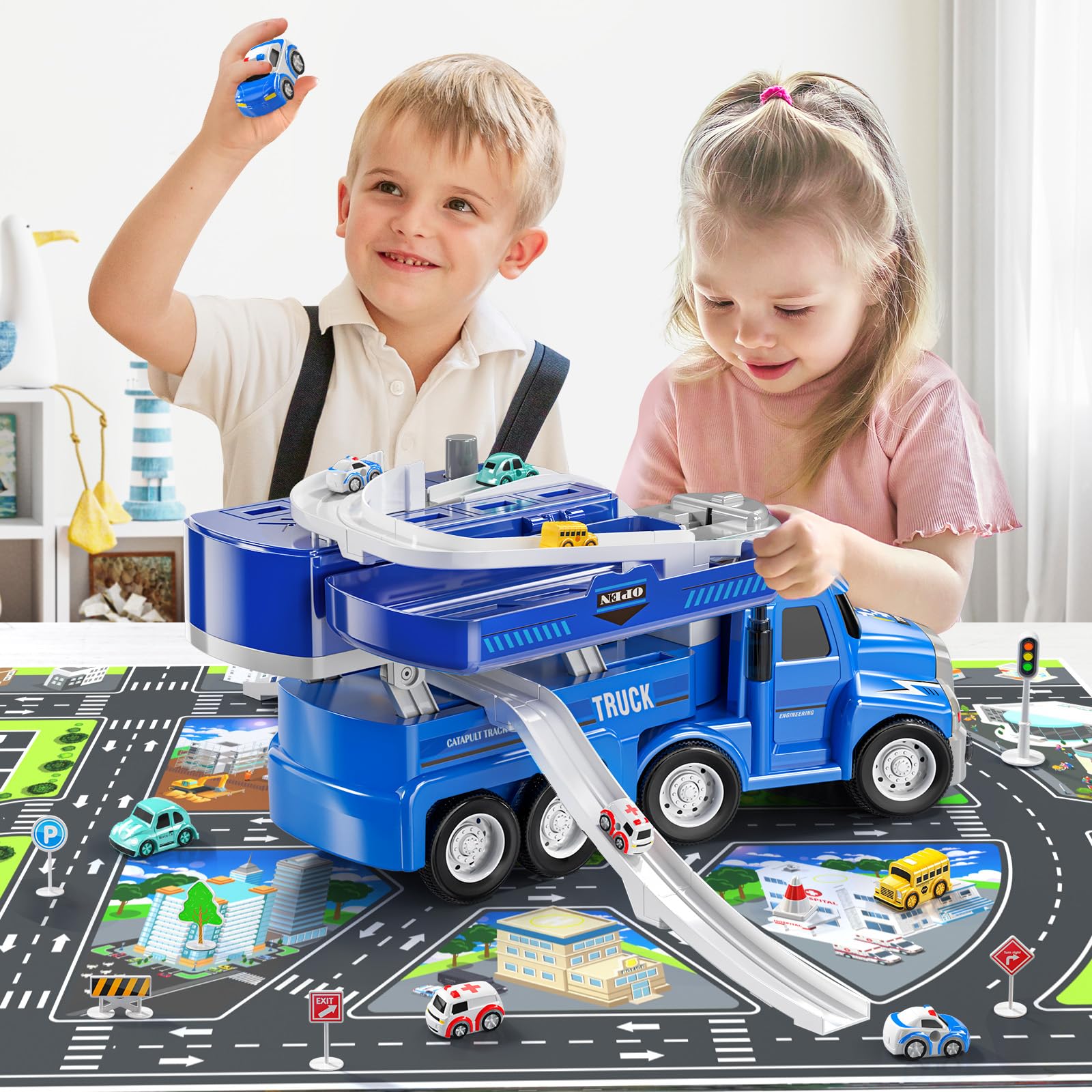JUKUDAHU car tracks transforming playset for quick track setup