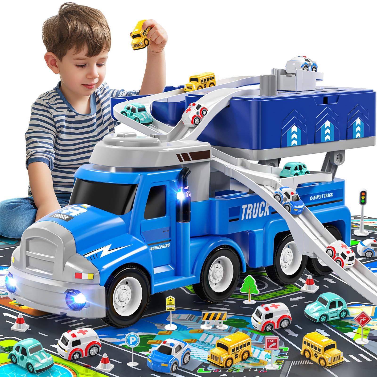 JUKUDAHU gift-ready toy trucks bundle for birthdays and holidays