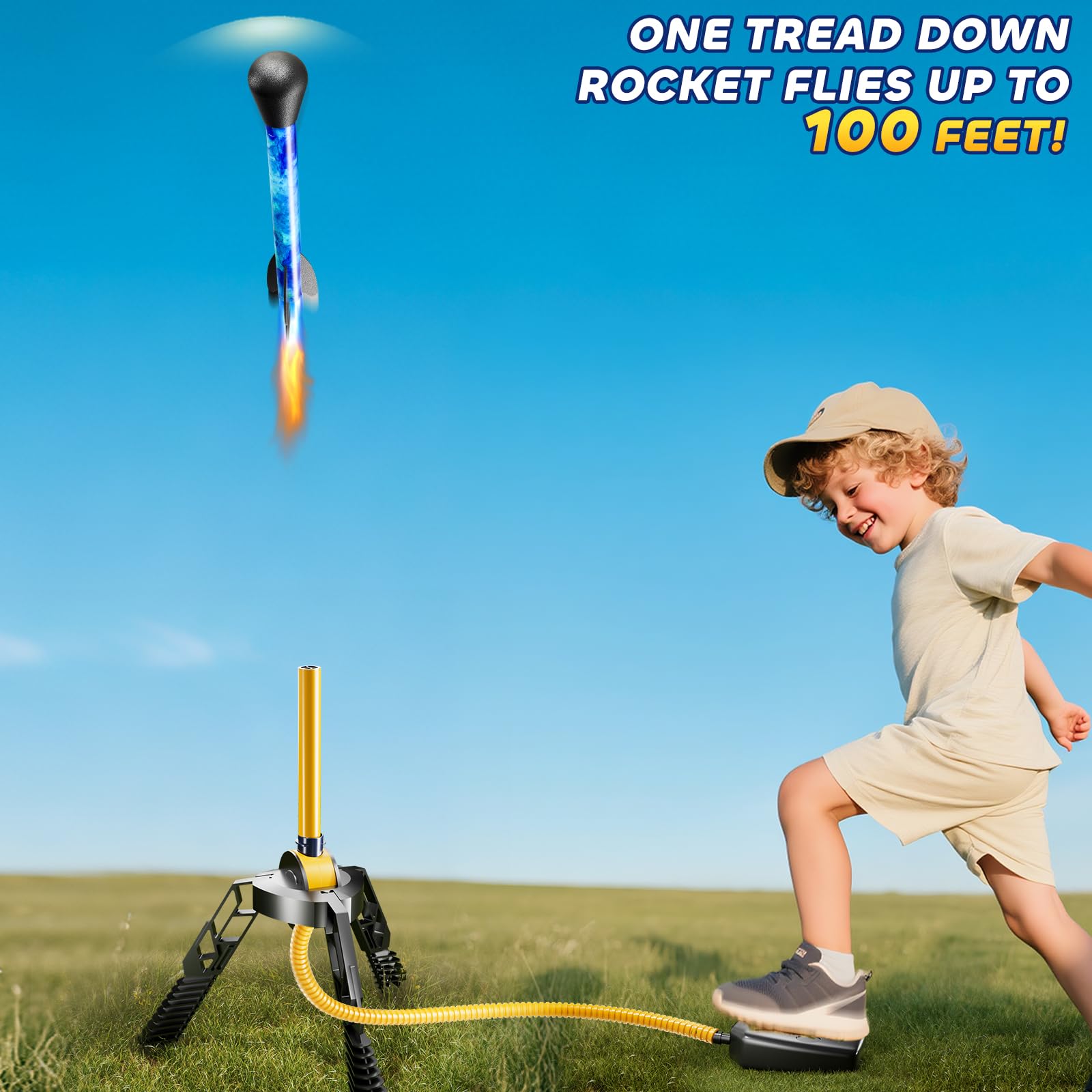 JUKUDAHU launcher enables easy foot-tread launches.