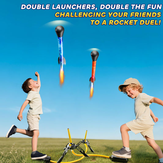 The JUKUDAHU LED rockets pack glows during dusk outdoor games.