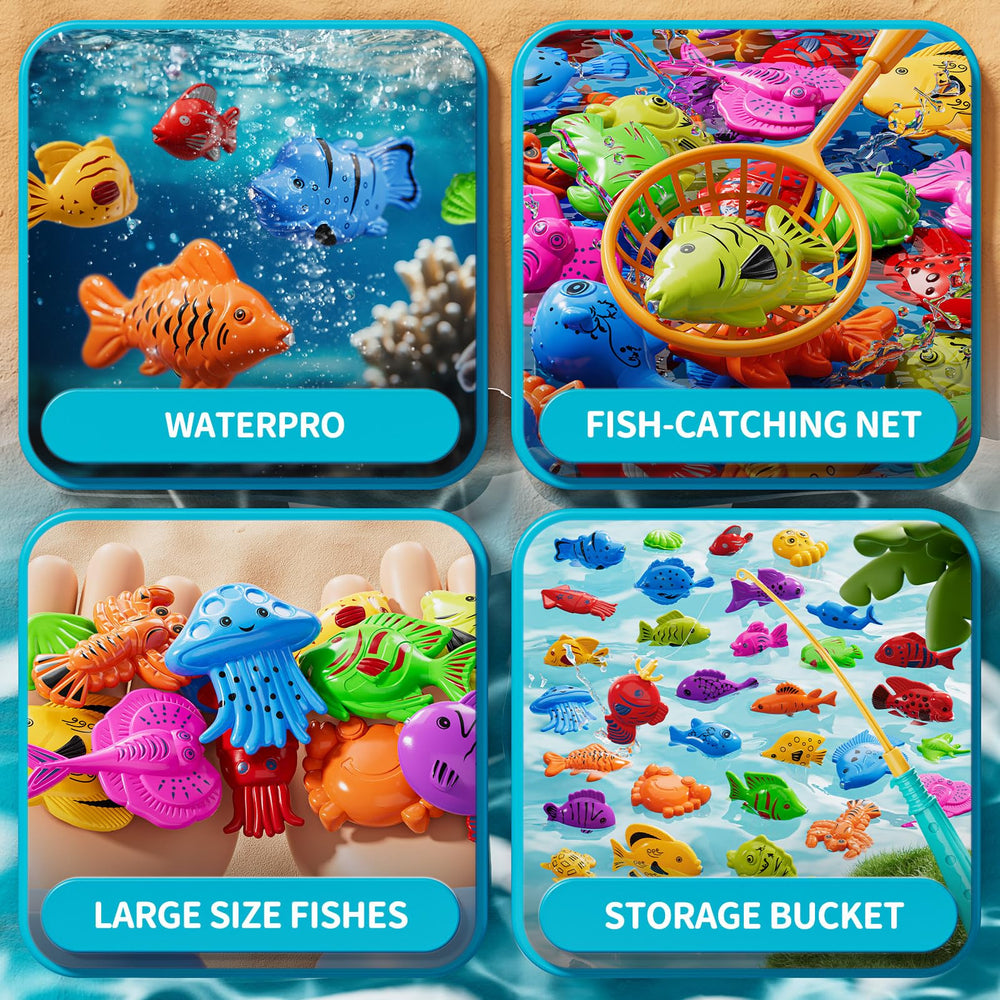 JUKUDAHU magnet nets enable easy catches during bath time play.