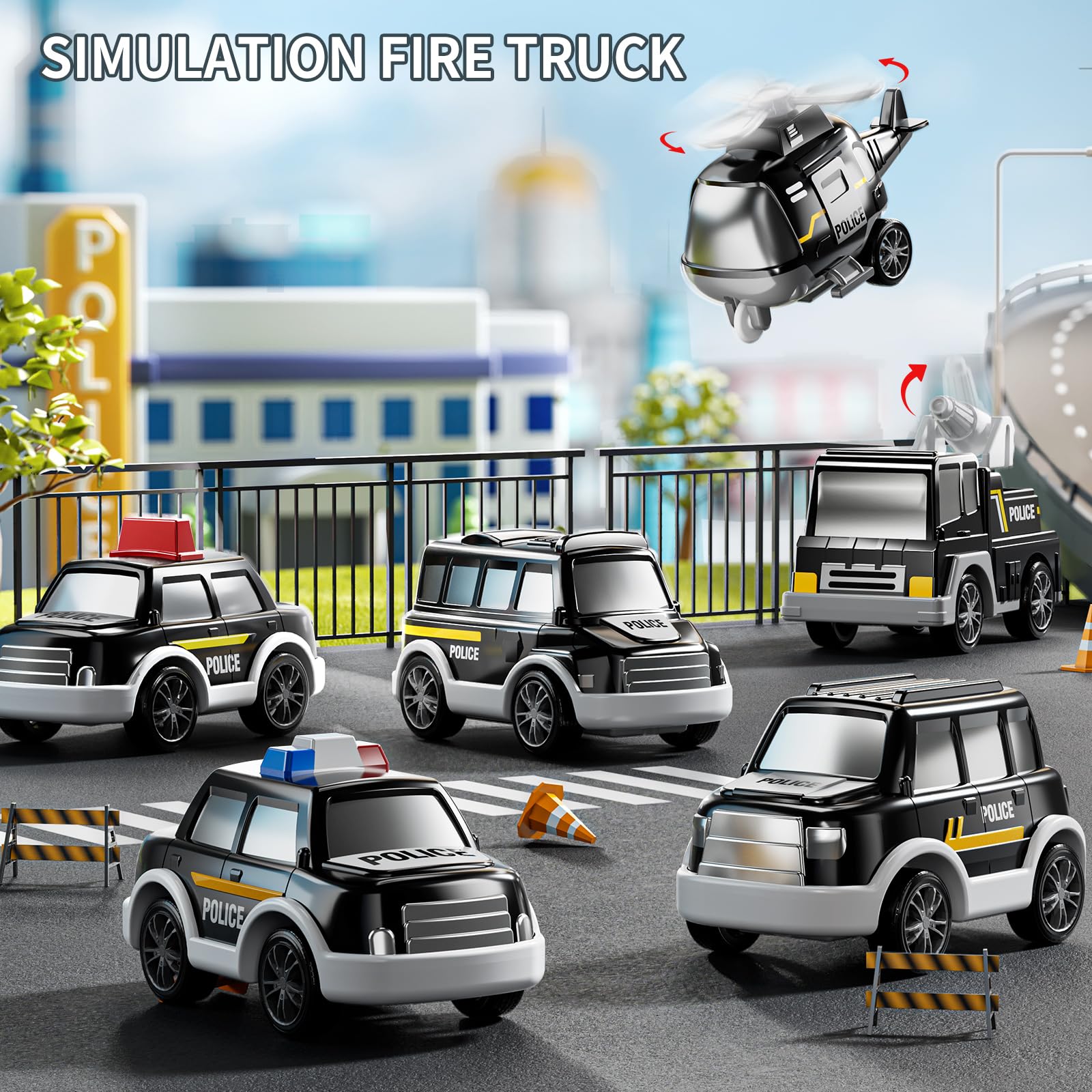 JUKUDAHU police car toy 1, supports quick role-play and sharing.