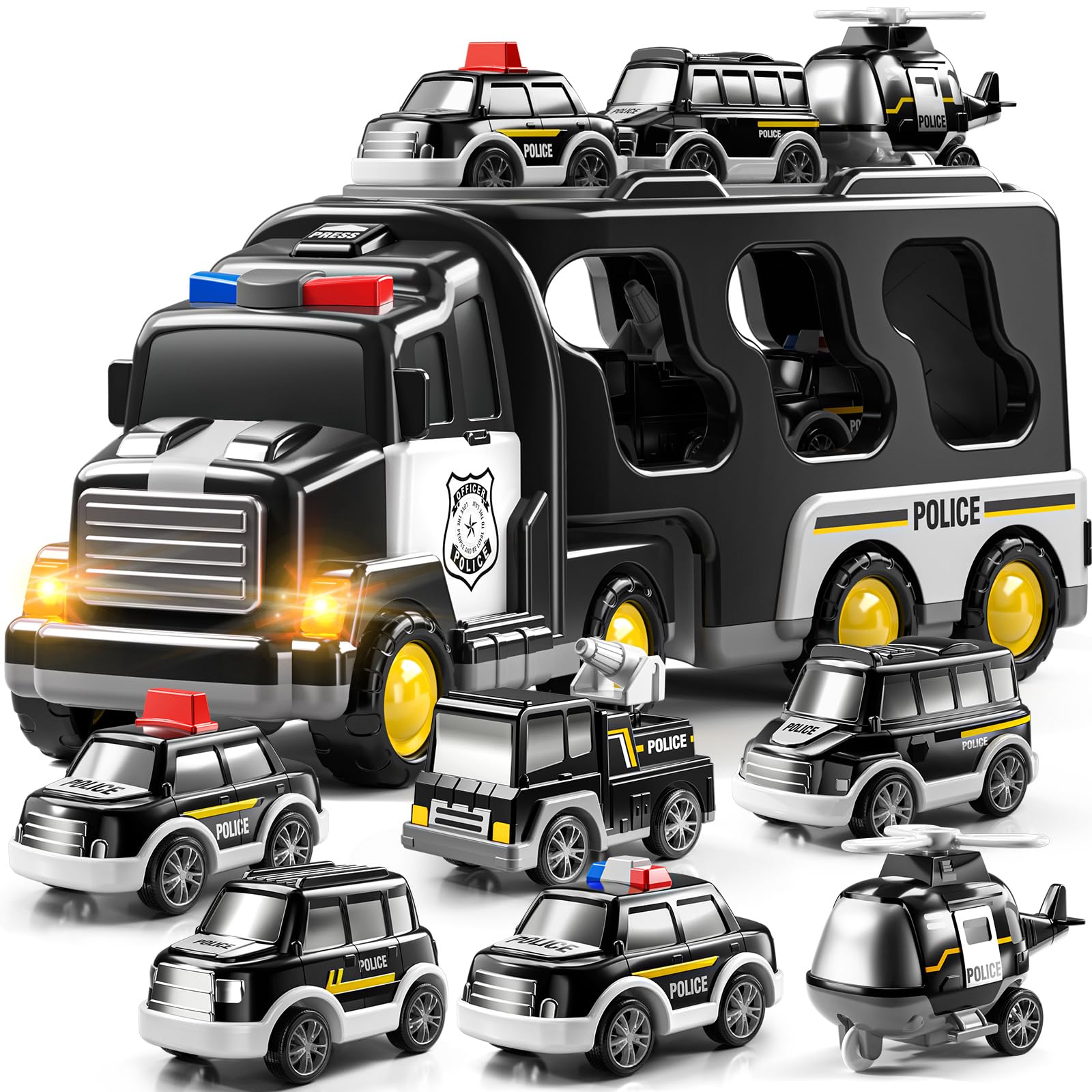 JUKUDAHU police truck carrier, an imaginative play centerpiece for kids.