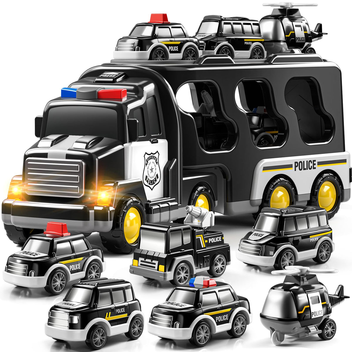 JUKUDAHU police truck carrier, an imaginative play centerpiece for kids.