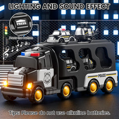 JUKUDAHU Police Truck toy helicopter boosts aerial mission storytelling.