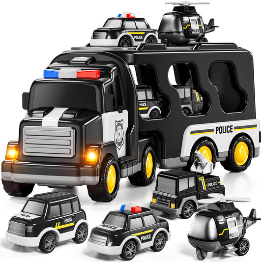 JUKUDAHU Police Truck large carrier invites imaginative play indoors or outdoors.