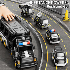 JUKUDAHU Police Truck toy includes a small police car for role-play adventures.