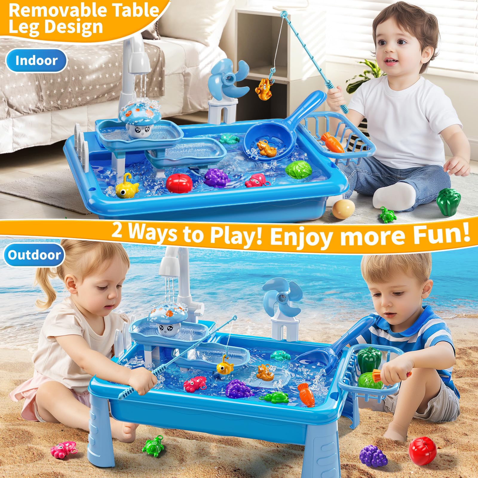 JUKUDAHU rotating water faucet animation for engaging water flow play.