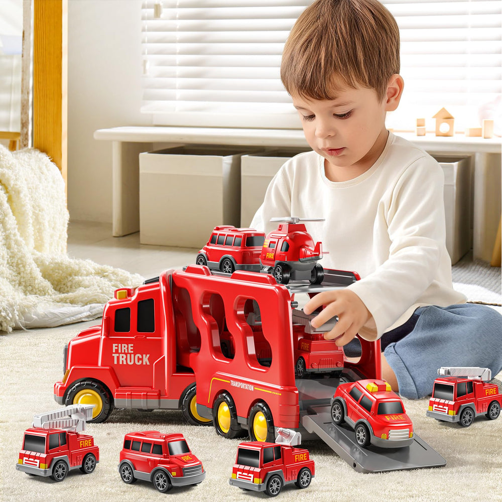 JUKUDAHU small vehicles slide out for friction-powered action.