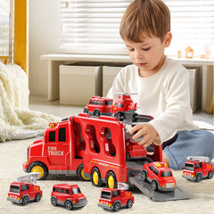 JUKUDAHU small vehicles slide out for friction-powered action.