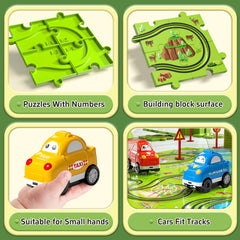Jukudahu toddlers enjoy hands-on race car play with the cars on track.