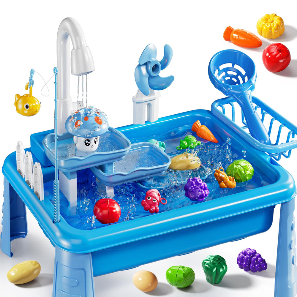 JUKUDAHU Water Table Play Sink Toy with running water for toddler exploration.
