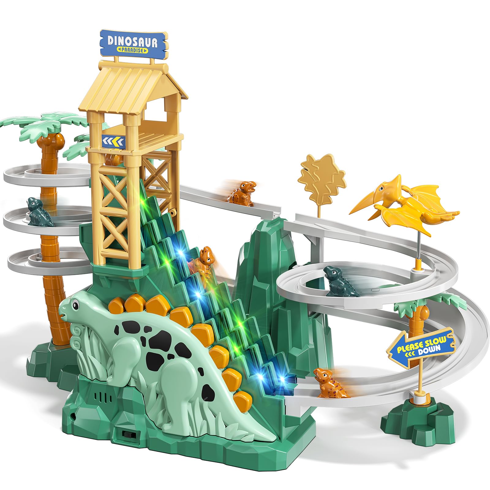 JUKUDAHU Dinosaur climbing slide toy main view invites imaginative play for toddlers