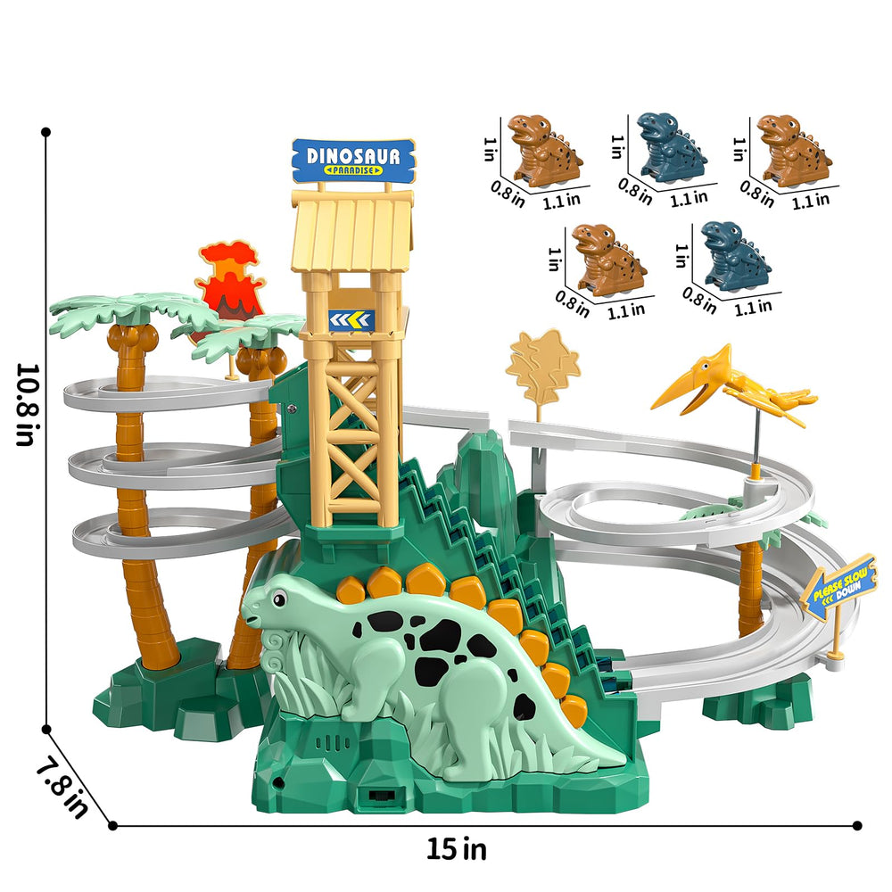 JUKUDAHU Dinosaur stair climb close-up emphasizes sturdy design