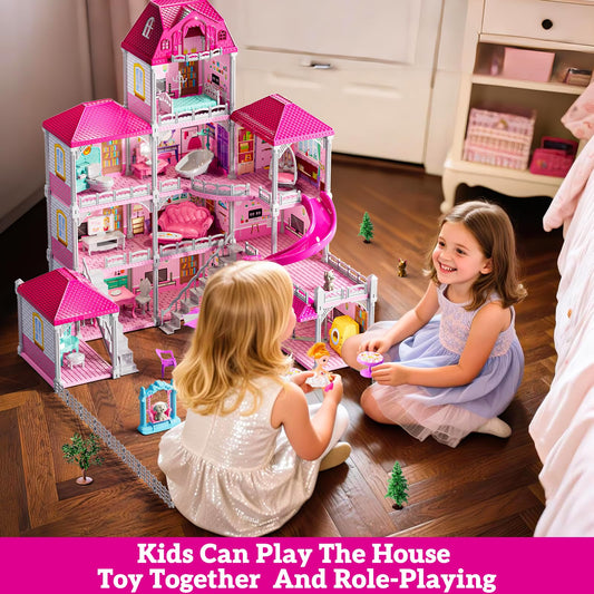 JUKUDAHU Villa Playset 12-rooms layout supports varied pretend play at home.