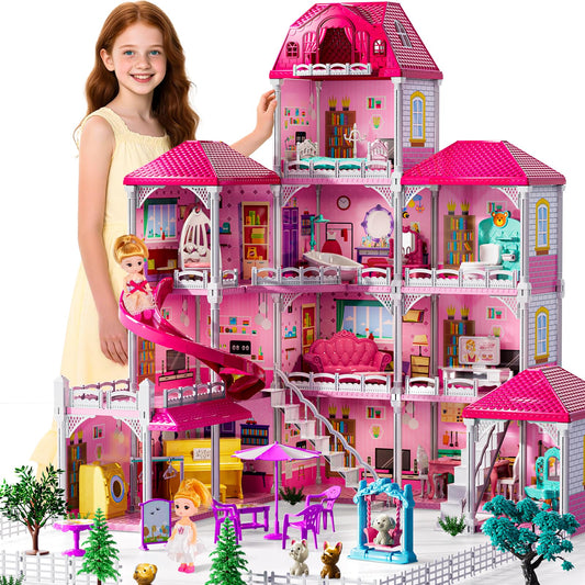 JUKUDAHU Villa Playset 4-story interior stimulates imaginative storytelling for kids.