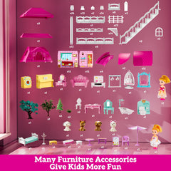 JUKUDAHU Villa Playset easy-assembly design lets kids reconfigure rooms quickly.