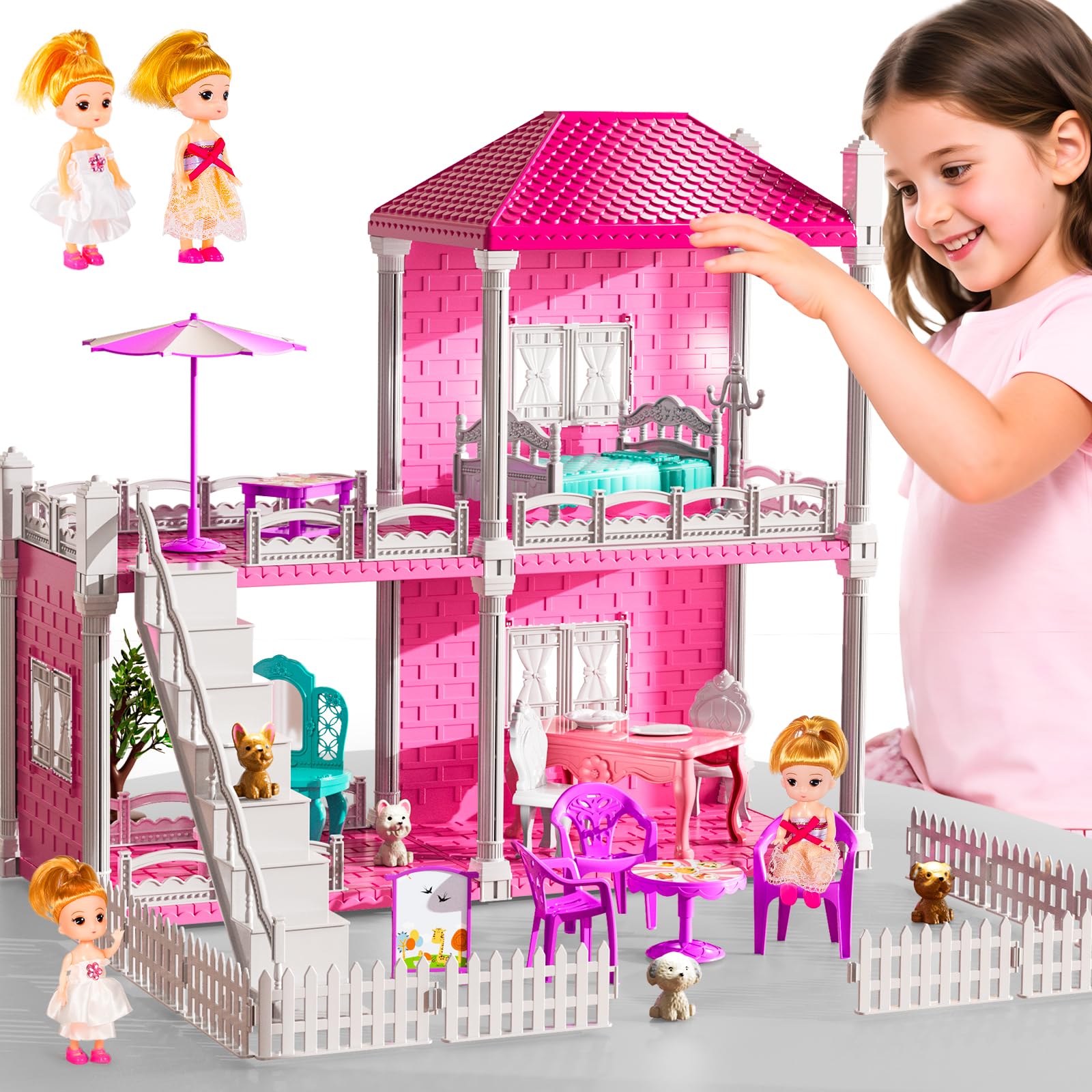 JUKUDAHU Villa Playset included accessories for imaginative play