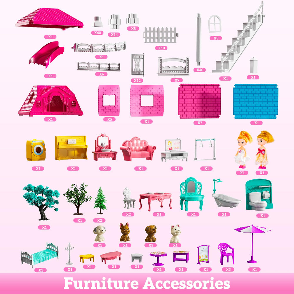 JUKUDAHU Villa Playset dining chairs and accessories for decor ideas.