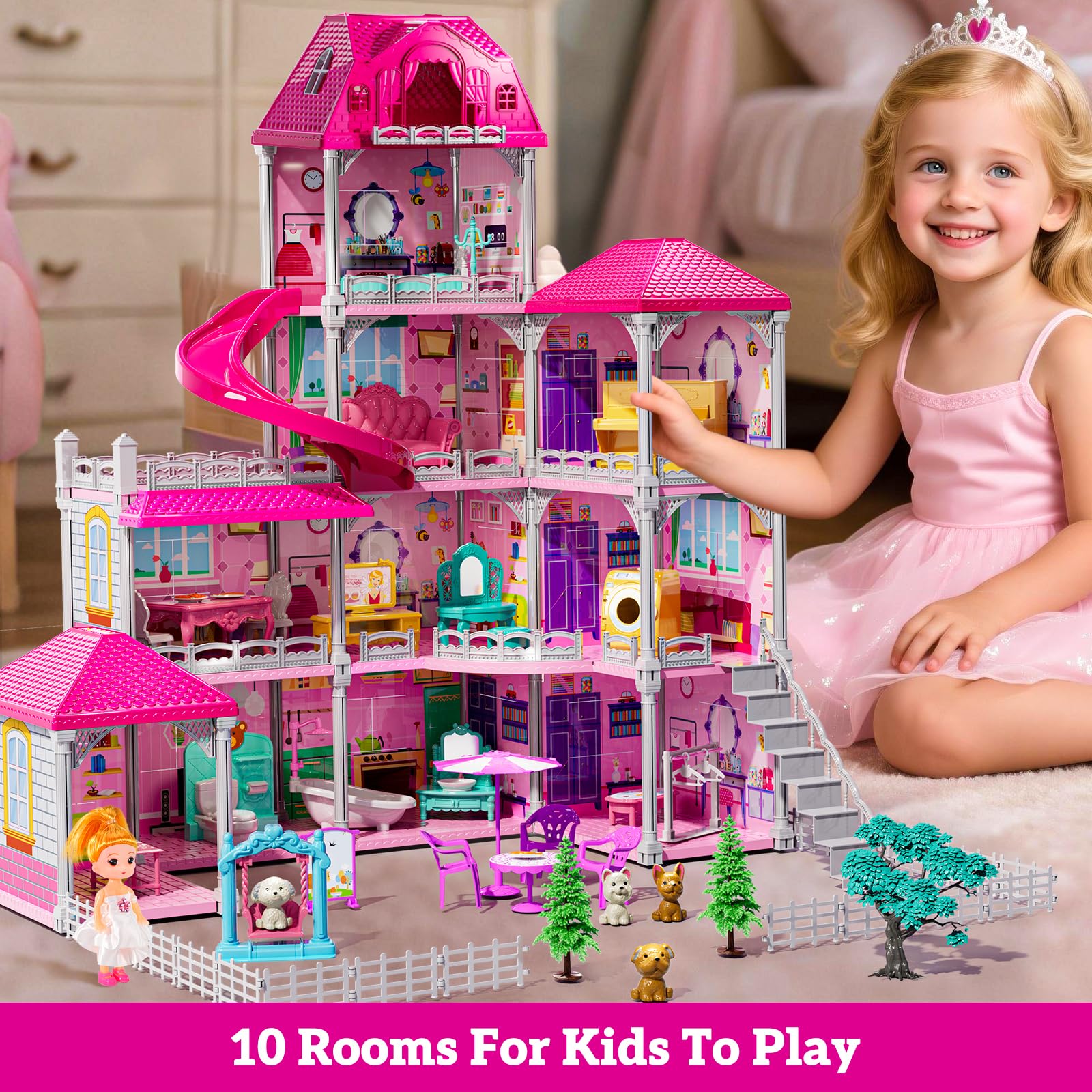 JUKUDAHU Villa Playset piano area sparks daily pretend moments